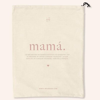 "Mom" gift cloth bag. Definition" Rose