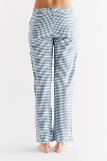 1455-03 | Pantalon homewear à carreaux femme - bleu jean-naturel 2