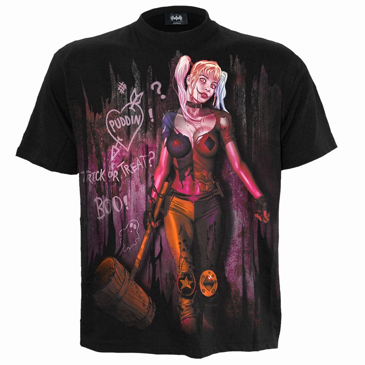 Achat HARLEY QUINN XOXO T shirt imprime sur le devant Noir en gros