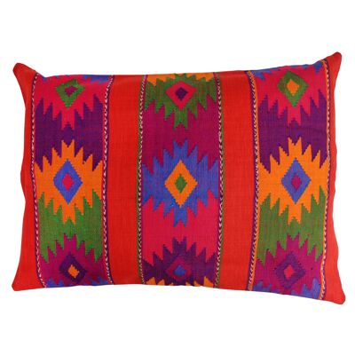 Handwoven sofa cushion 30x50 red, Mexico