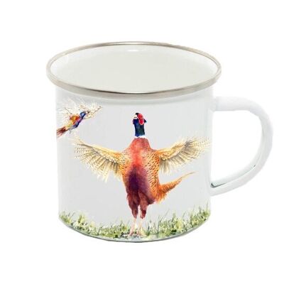 Enamel Mug 12oz, Pheasant, All in a Flap
