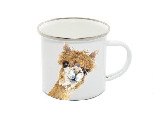 Enamel Mug 12oz, Alpaca, Wendy