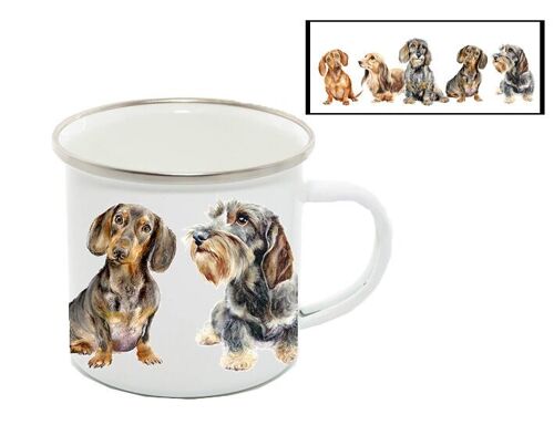 Enamel Mug 12oz, Dachshunds, Besties