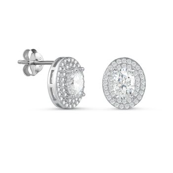 Boucles d'oreilles ovales en argent 2