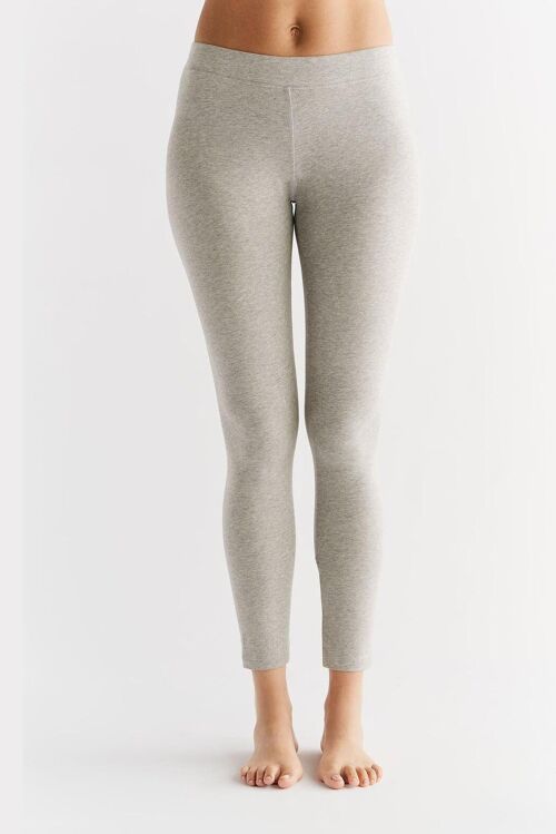 1611-02 | Damen Leggings Baumwolljersey - Grau-Melange