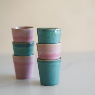 Pink or turquoise coffee cup