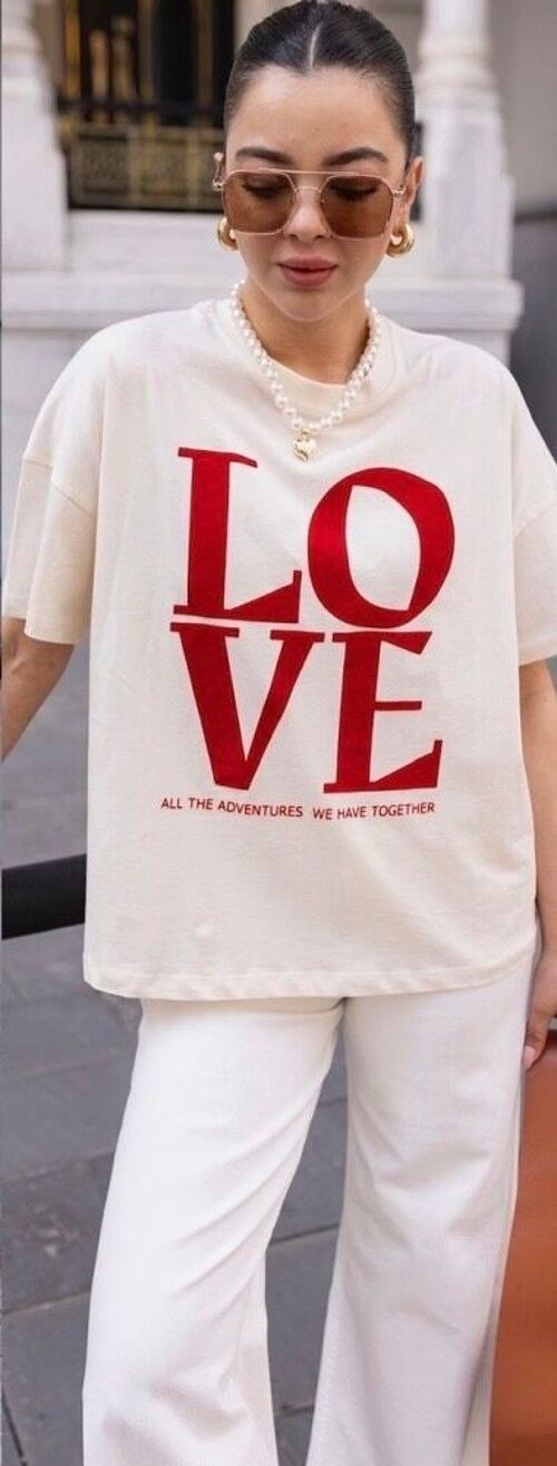 T-shirt avec inscription "LOVE" - THEA