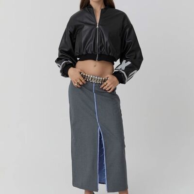 Bi-material skirt - NANCI