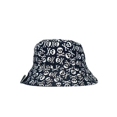 Reversible pirate print bucket hat