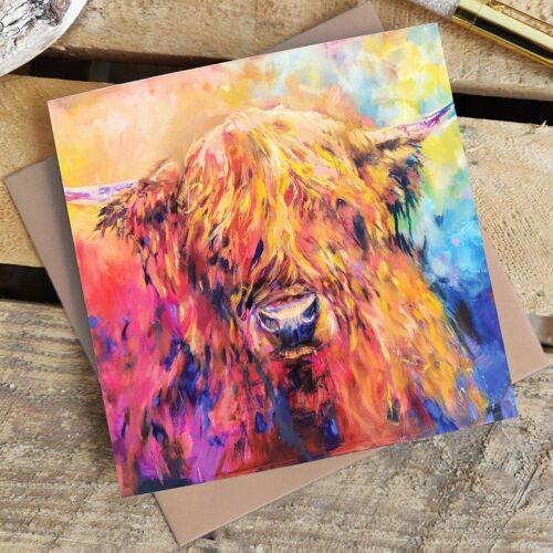 Greetings Card - Rainbow Cow