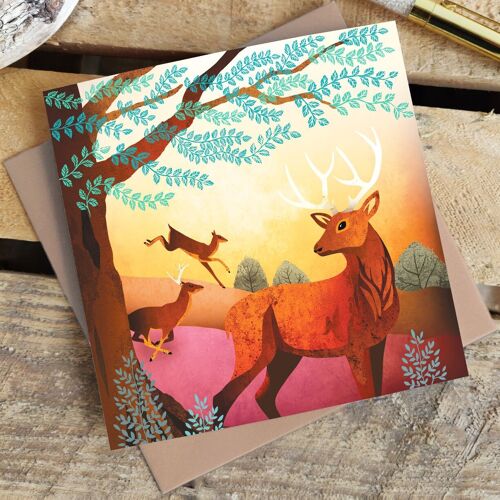 Greetings Card - Red Deer