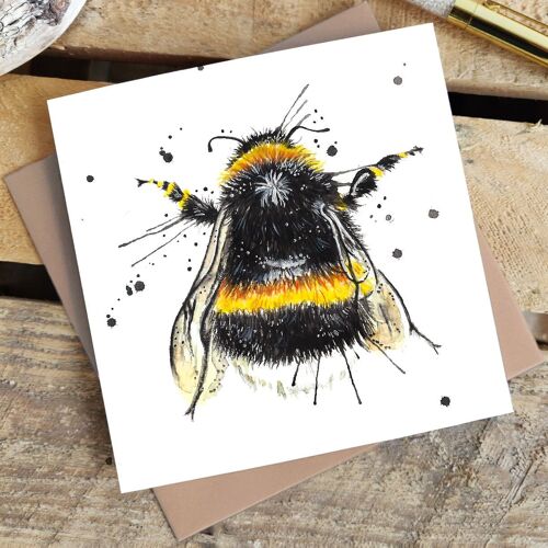 Greetings Card - Splatter Bumble