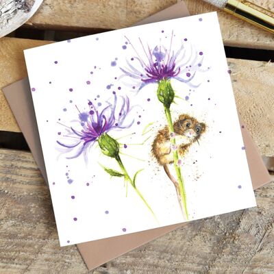 Grußkarte - Splatter Kornblumenmaus