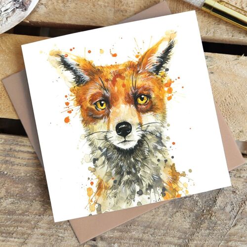 Greetings Card - Splatter Ferdinand Fox