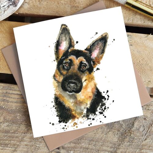 Greetings Card - Splatter German Shepherd