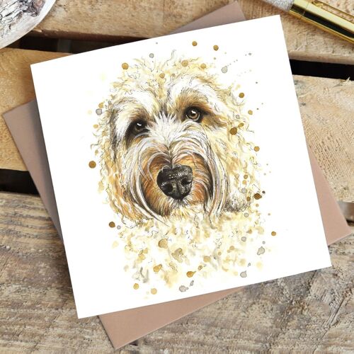 Greetings Card - Splatter Labradoodle