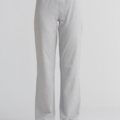 1726-047 | Women's trousers with turn-up waistband - grey melange