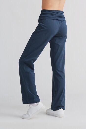1726-048 | Pantalon femme avec ceinture rabattable - marine 3