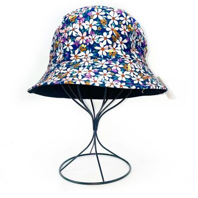 Cappello da pescatore reversibile con stampa floreale