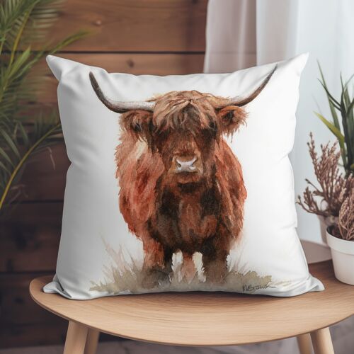 Vegan-Suede Cushion - Hangus Highland Cow