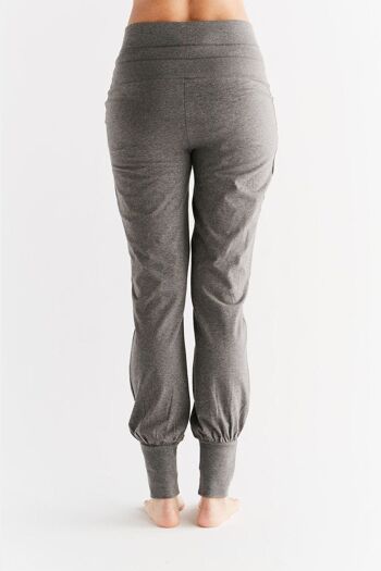 1811-01 | Pantalon de yoga femme avec ceinture rabattable - anthracite mélangé 2