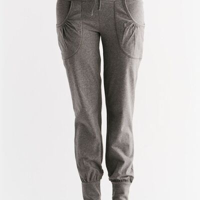1811-01 | Pantalon de yoga femme avec ceinture rabattable - anthracite mélangé