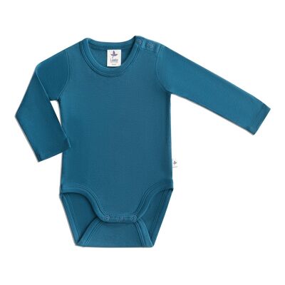 2005DB | Baby long-sleeved bodysuit - Danube blue