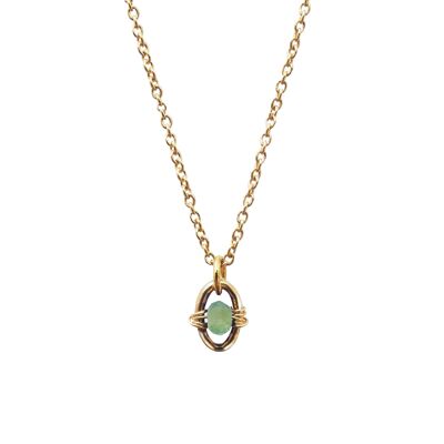 Natural green aventurine stone necklace - Orphée