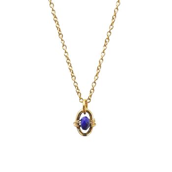 Collier pierre naturelle de lapis lazuli bleu - Orphée 2