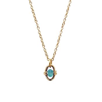 Collier pierre naturelle d'amazonite bleue - Orphée 2