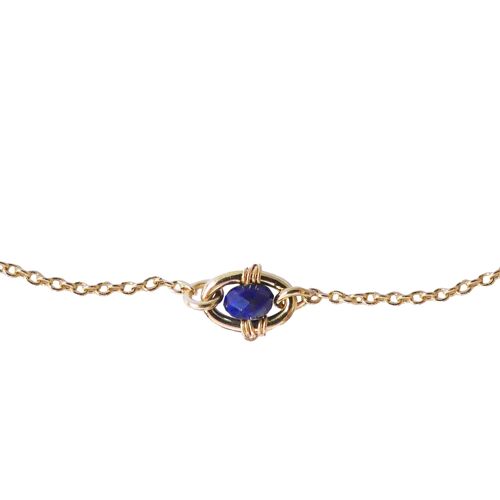 Bracelet pierre de lapis lazuli bleu naturel - Orphée