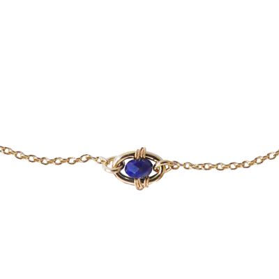 Natural blue lapis lazuli stone bracelet - Orphée