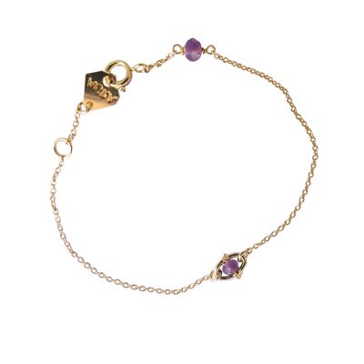 Natural purple amethyst stone bracelet - Orphée