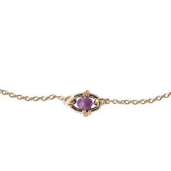 Bracelet en pierre naturelle d'améthyste violette - Orphée 3