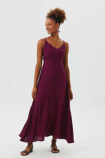 Robe d'été mi-longue fluide à bretelles spaghetti Violet 3