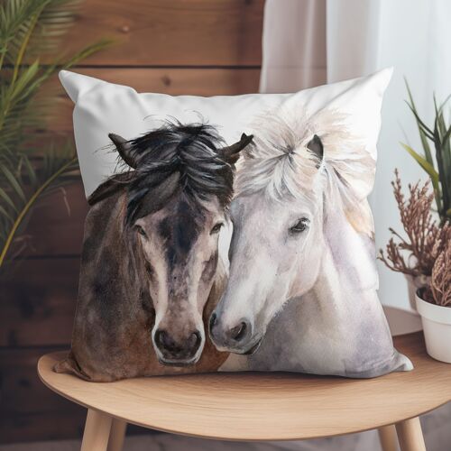 Vegan-Suede Cushion - Horse Love