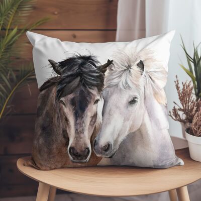 Cuscino in pelle scamosciata vegana - Horse Love