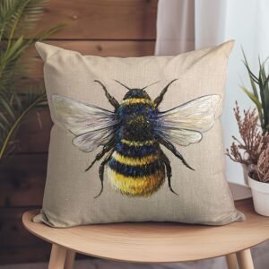 Coussin en suède végétalien - Abeille en lin