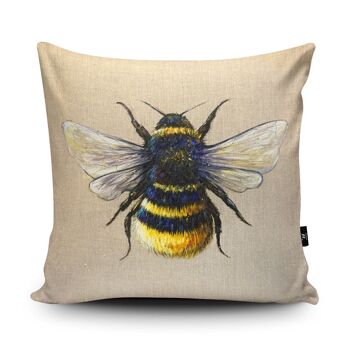 Coussin en suède végétalien - Abeille en lin 3