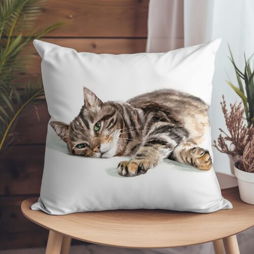 Vegan-Suede Cushion - Resting Cat