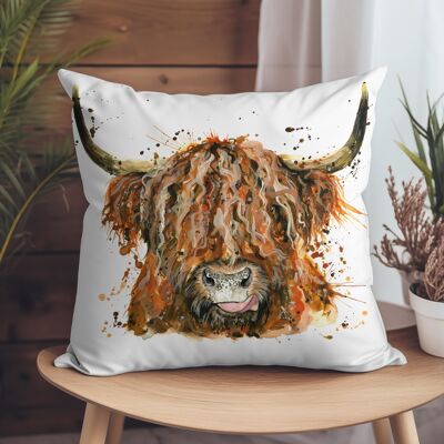 Vegan-Suede Cushion - Splatter Cheeky Coo