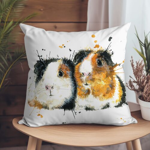 Vegan-Suede Cushion - Splatter Guinea Pigs