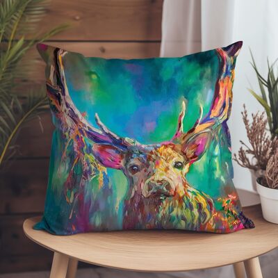 Vegan-Suede Cushion - Woodland Stag