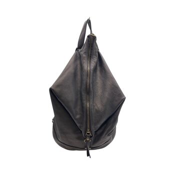 SAC A DOS CUIR WASHED  EMILIE NOIR 2