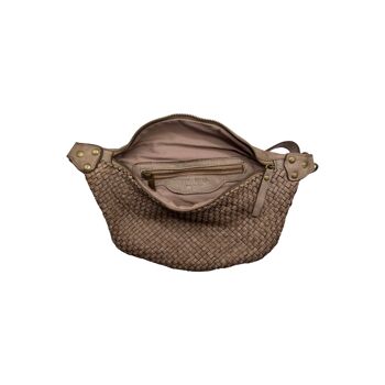 SAC BANANE CUIR  WASHED TRESSE LUNA BEIGE 4