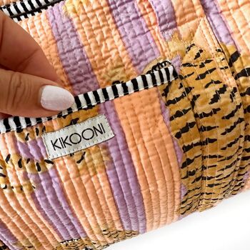 sac en coton fait main "Poppy Tiger - Peach Fusion" 11