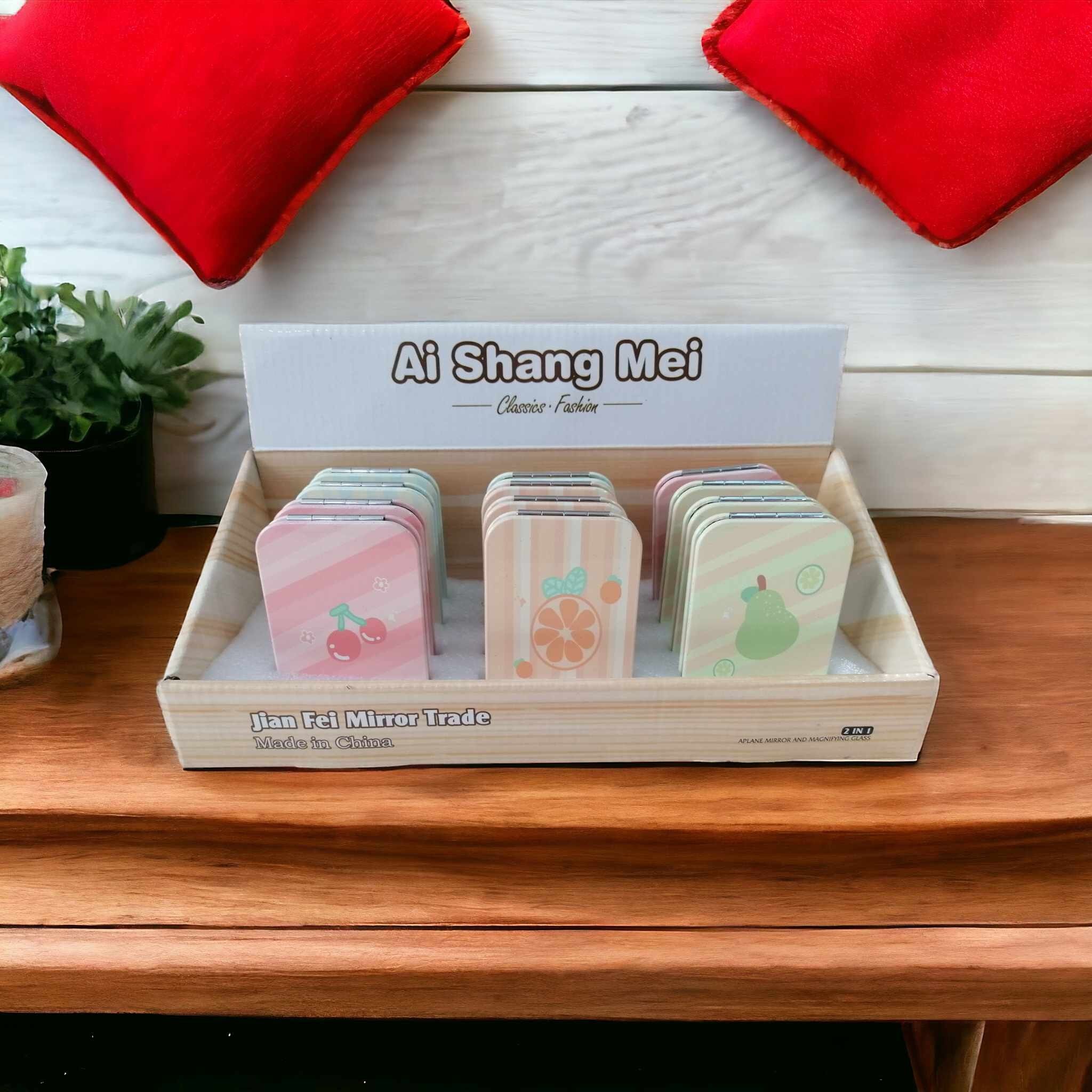 [ 140560 ] Juego de 12 piezas de espejos 2 en 1 de estilo retro