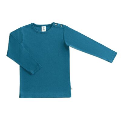 2060DB | Camisa básica de manga larga para niños - Azul Danubio