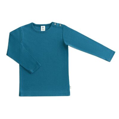 2060DB | Camicia basic a maniche lunghe per bambini - Blu Danubio