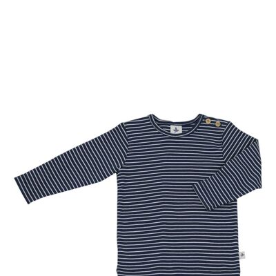 2060 IDN | Kids Basic Long Sleeve Shirt - Indigo-Natural White